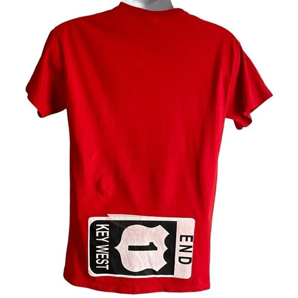 Key West Cotton Red Tee Shirt Gildan Size Medium - Picture 5 of 8